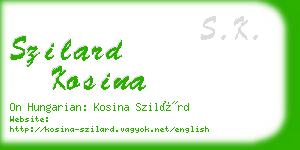 szilard kosina business card